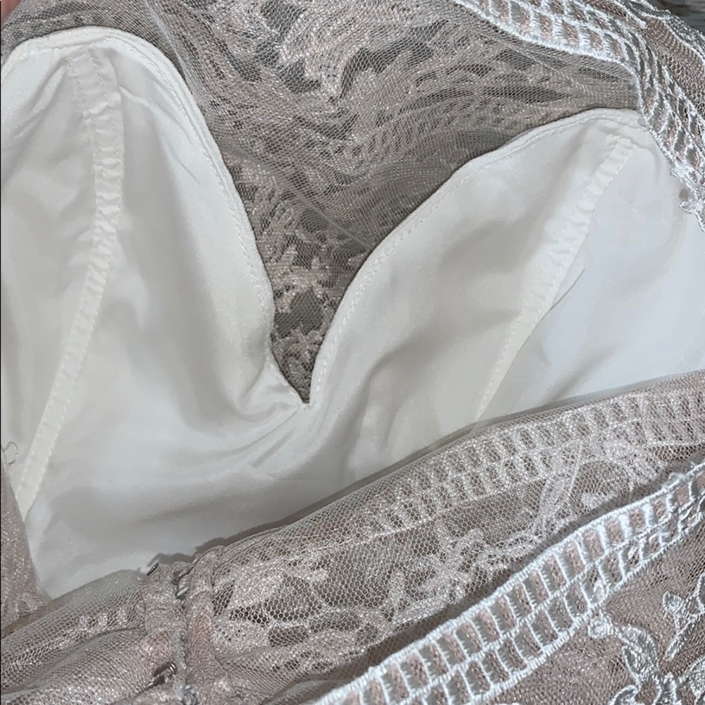 Mary’s Bridal Champagne Lace Sheer Wedding Dress - Picture 10 of 15